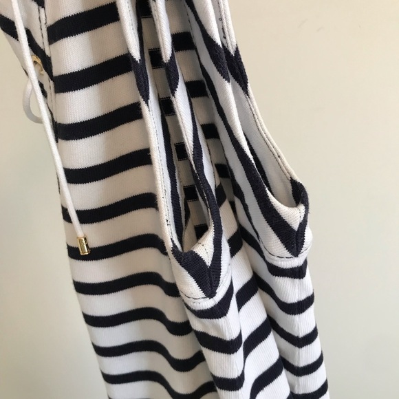 Kate Spade | Cotton Jersey Lace Up Stripe Dress - Picture 7 of 8